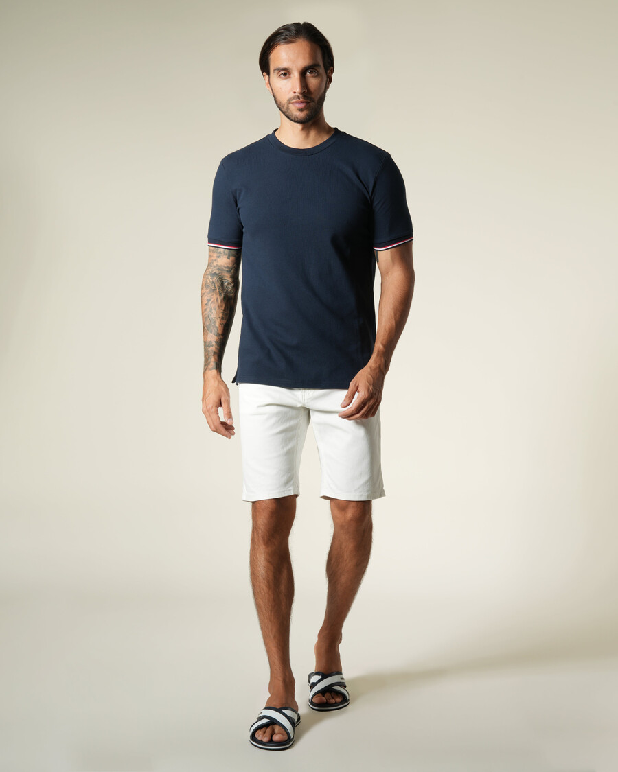 camiseta con puños a rayas