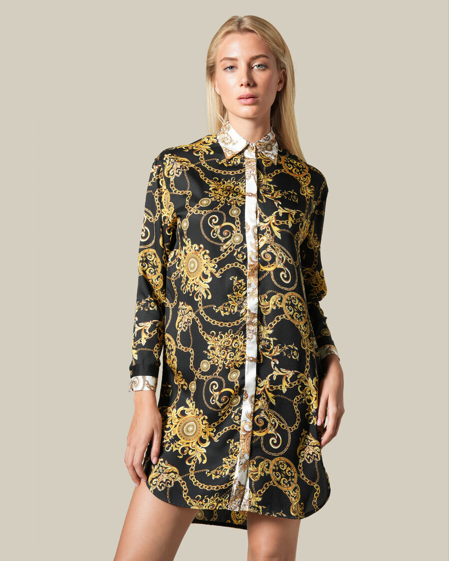 camisa con estampado de cadena barroca