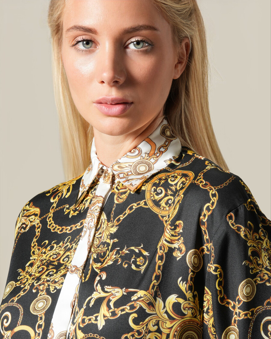 camisa con estampado de cadena barroca