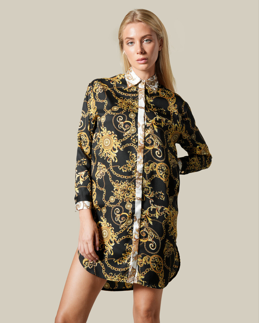 camisa con estampado de cadena barroca