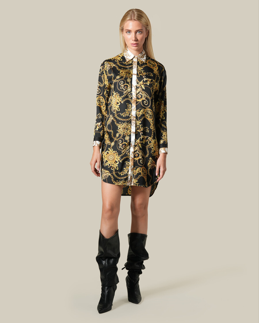 camisa con estampado de cadena barroca