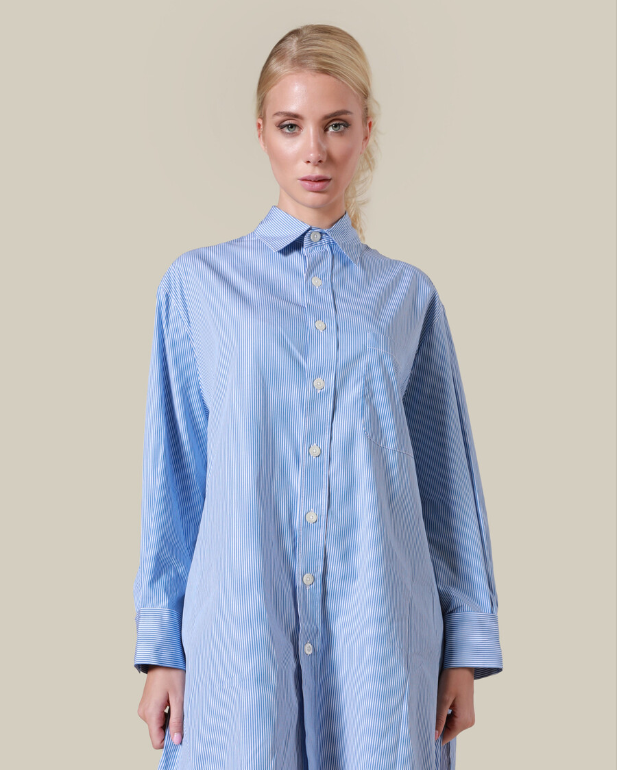 camisa de algodón oversize a rayas