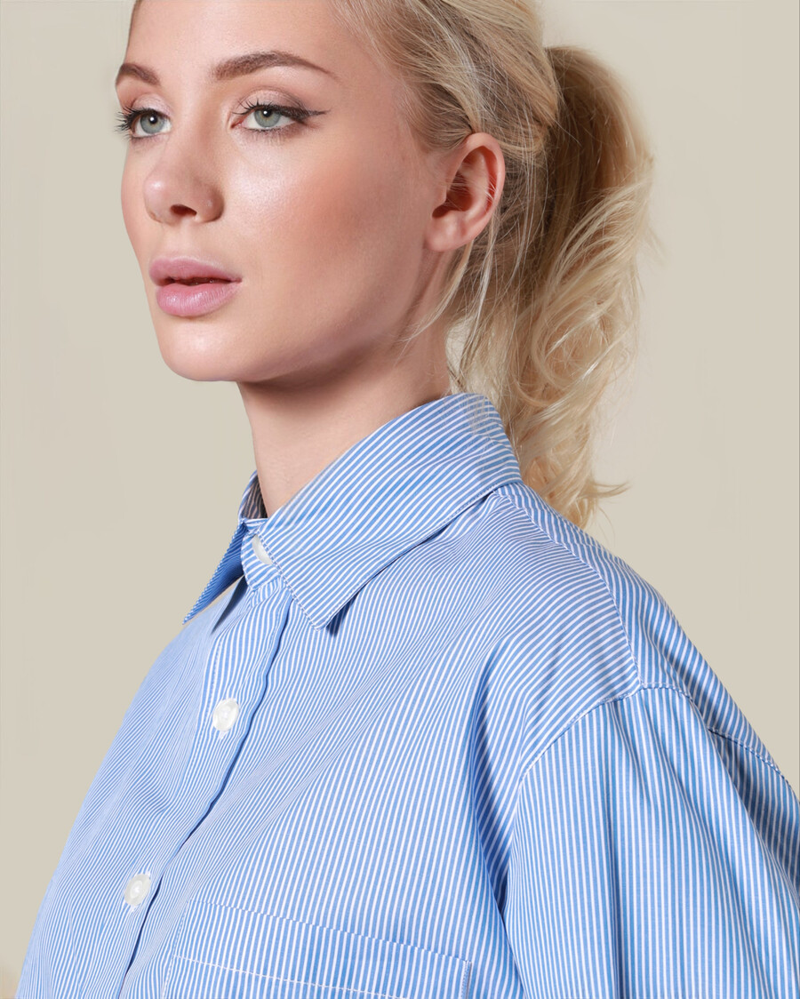 camisa de algodón oversize a rayas