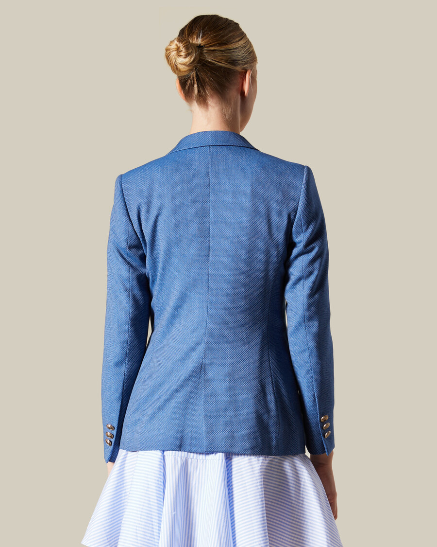 chaqueta de traje con parche de un solo botón