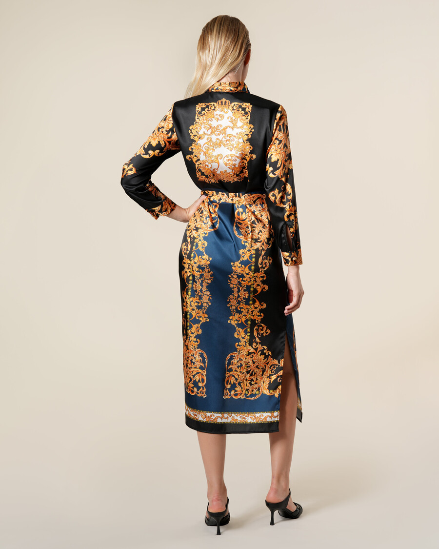 vestido camisero barroco en contraste