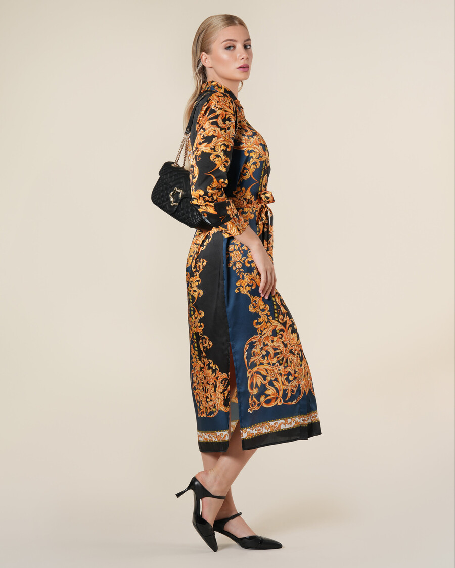 vestido camisero barroco en contraste