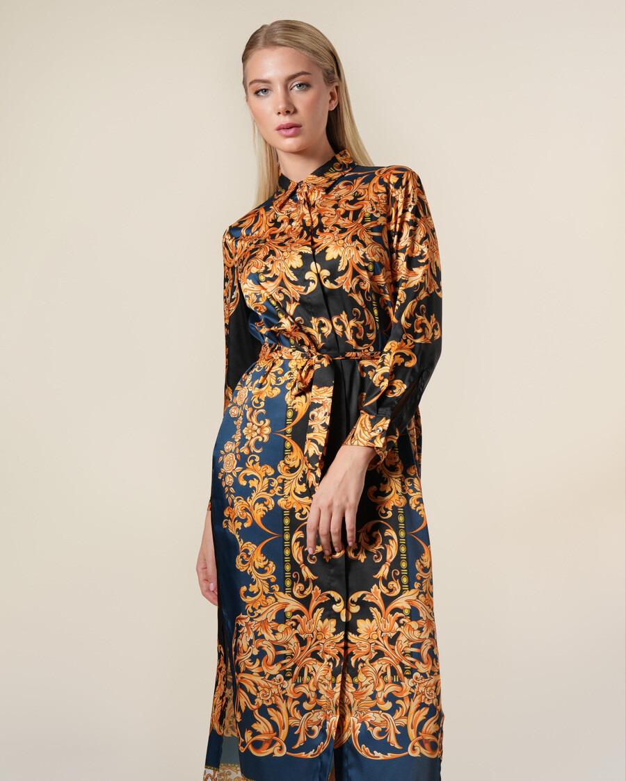 vestido camisero barroco en contraste