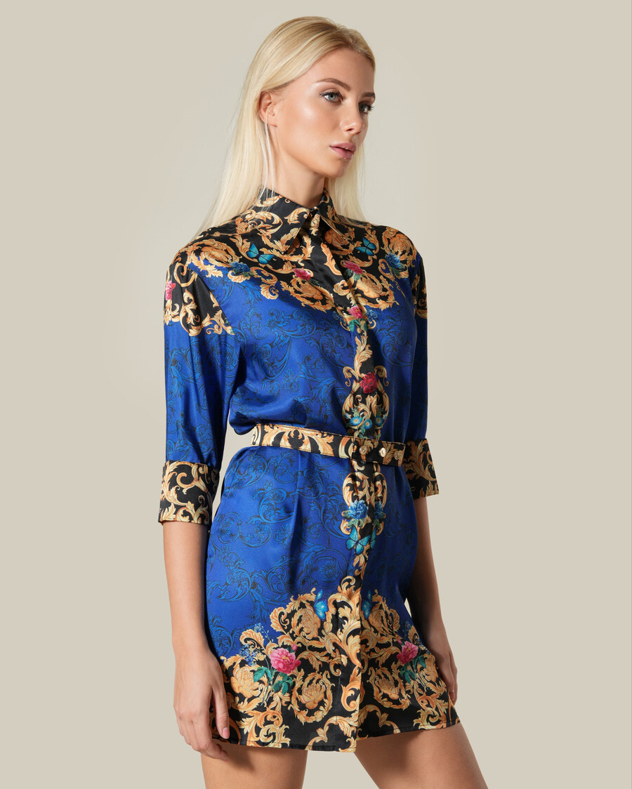 vestido estampado con diseño floral barroco