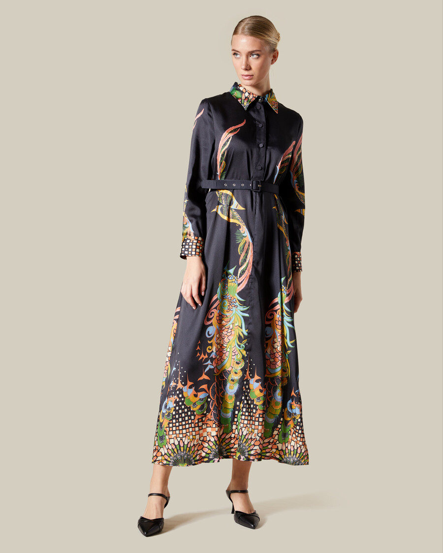 vestido camisero estampado fantástico