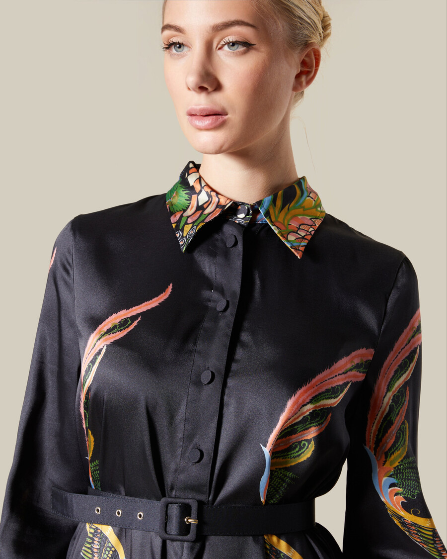 vestido camisero estampado fantástico