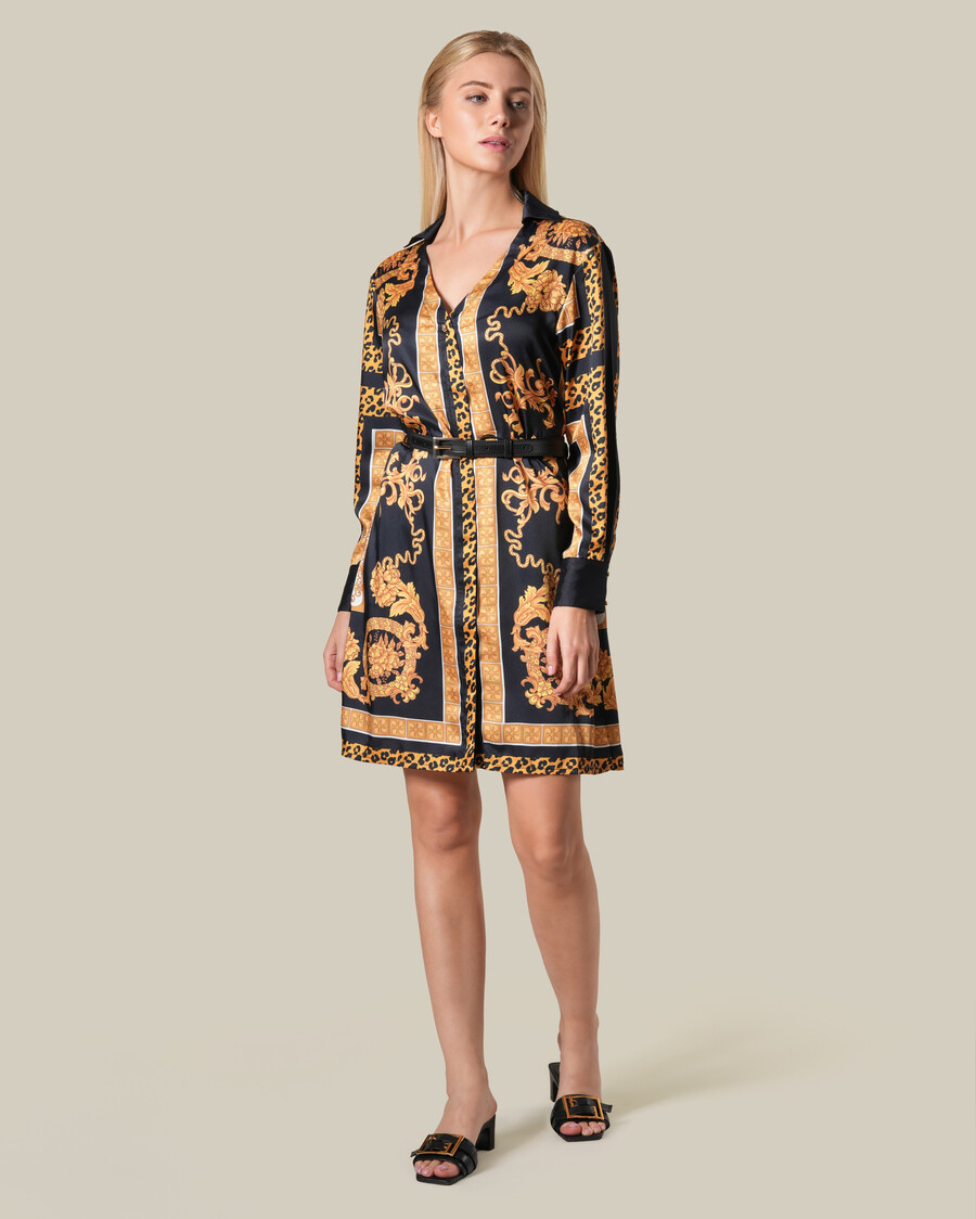 minivestido con estampado barroco de leopardo