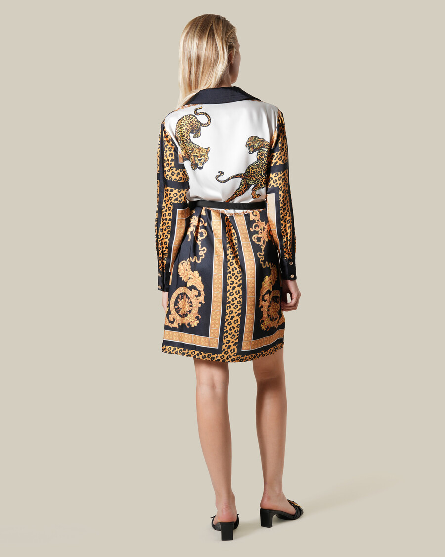 minivestido con estampado barroco de leopardo