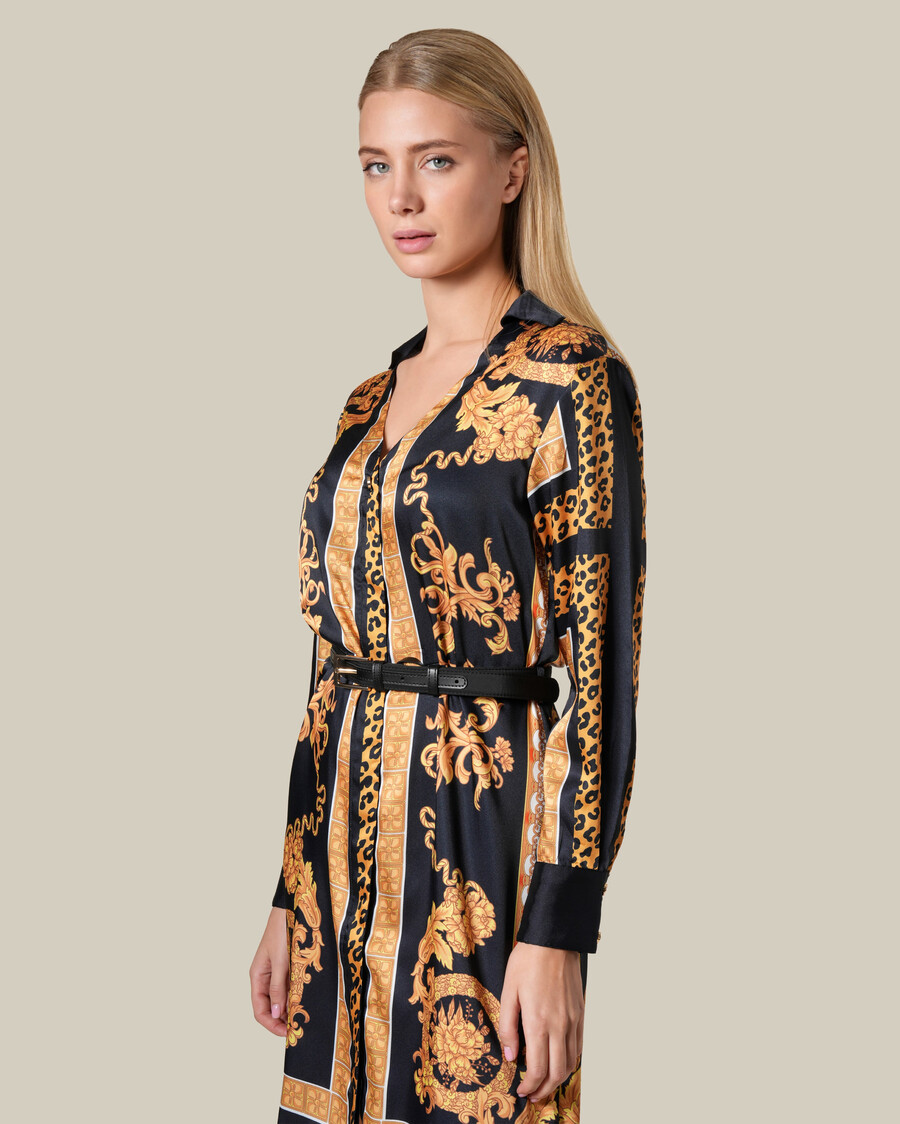 minivestido con estampado barroco de leopardo