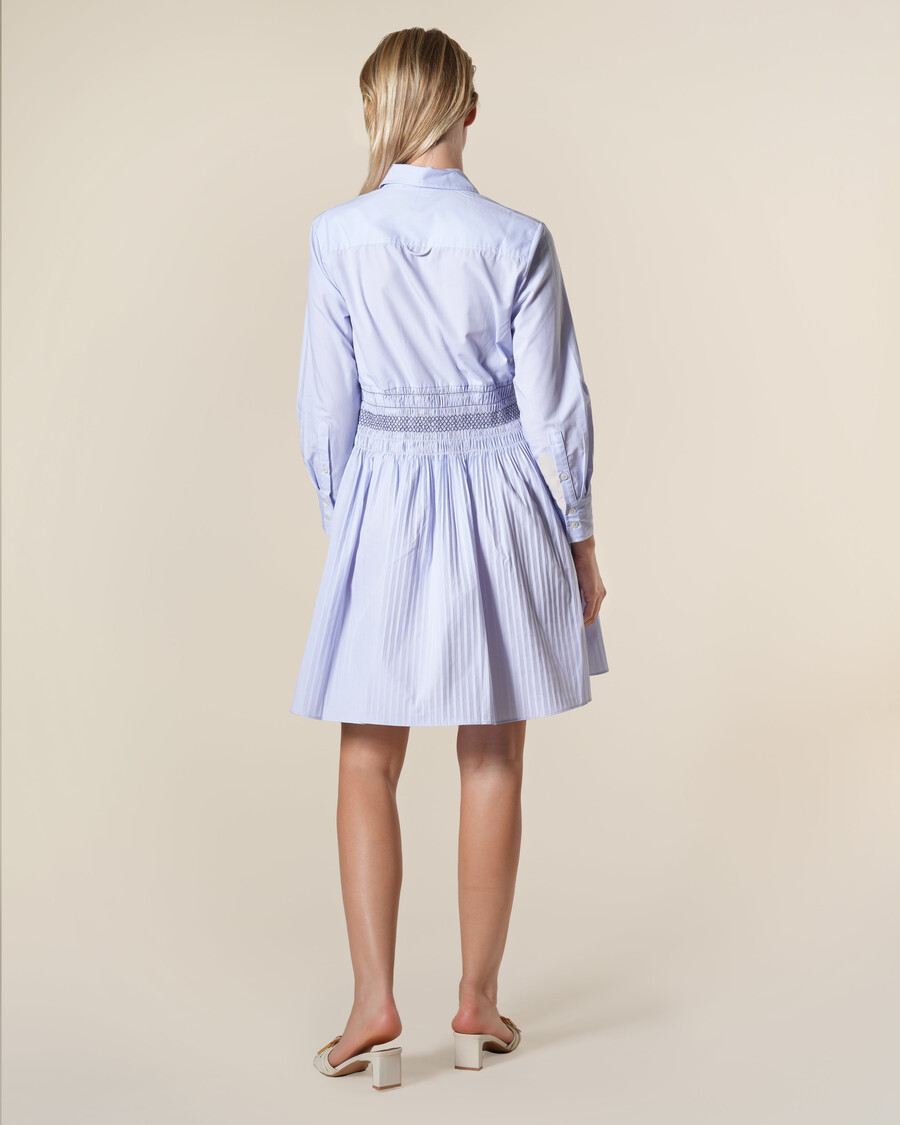 vestido camisero mini de algodón a rayas