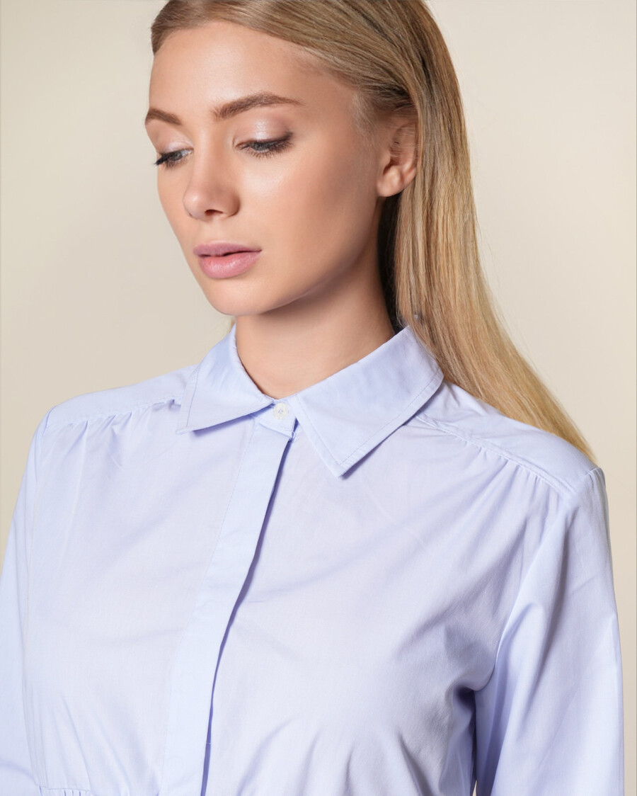 vestido camisero mini de algodón a rayas
