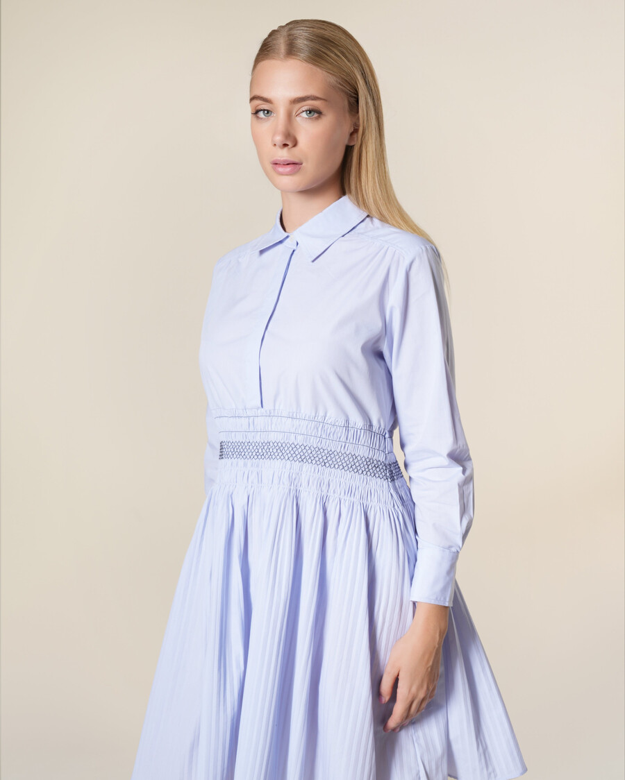 vestido camisero mini de algodón a rayas