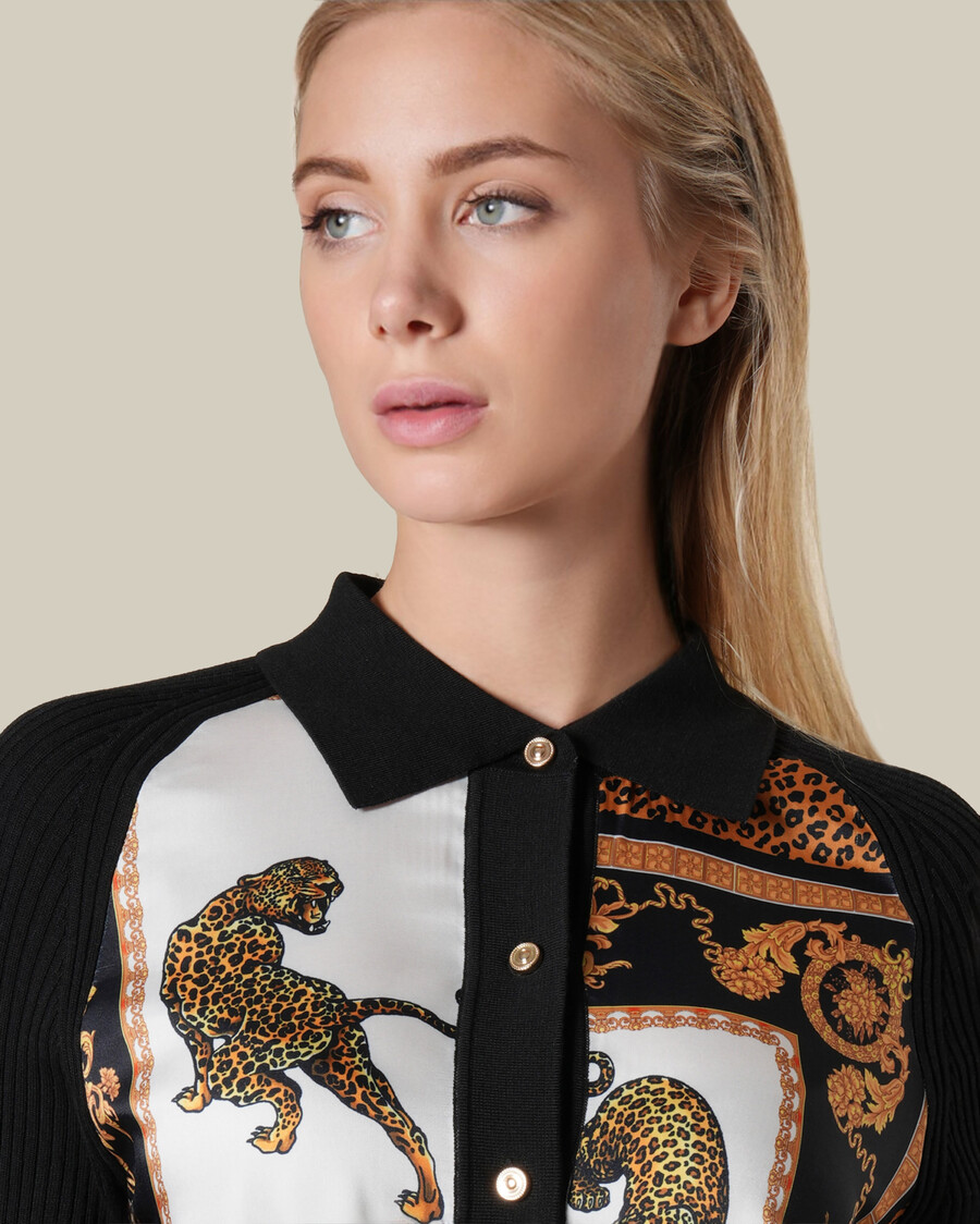 vestido con estampado barroco de leopardo