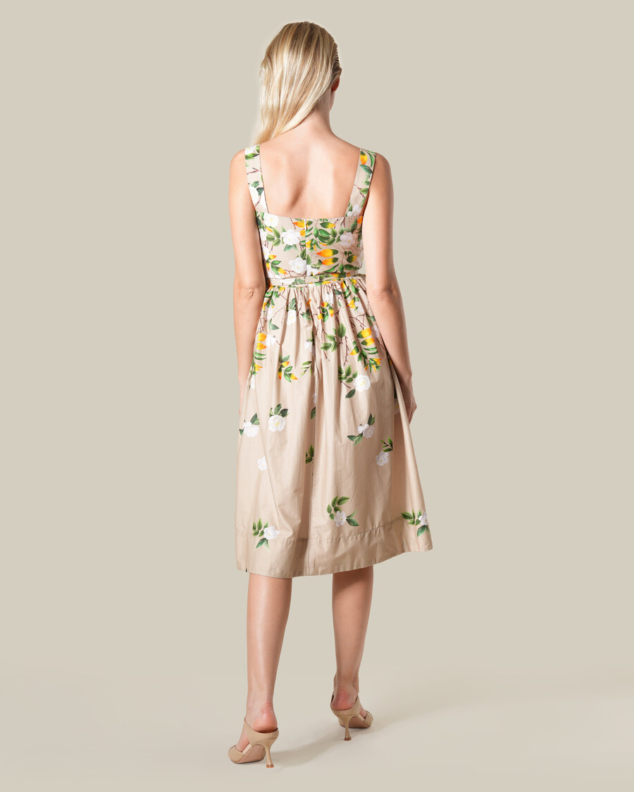 vestido de algodón sin mangas con estampado floral