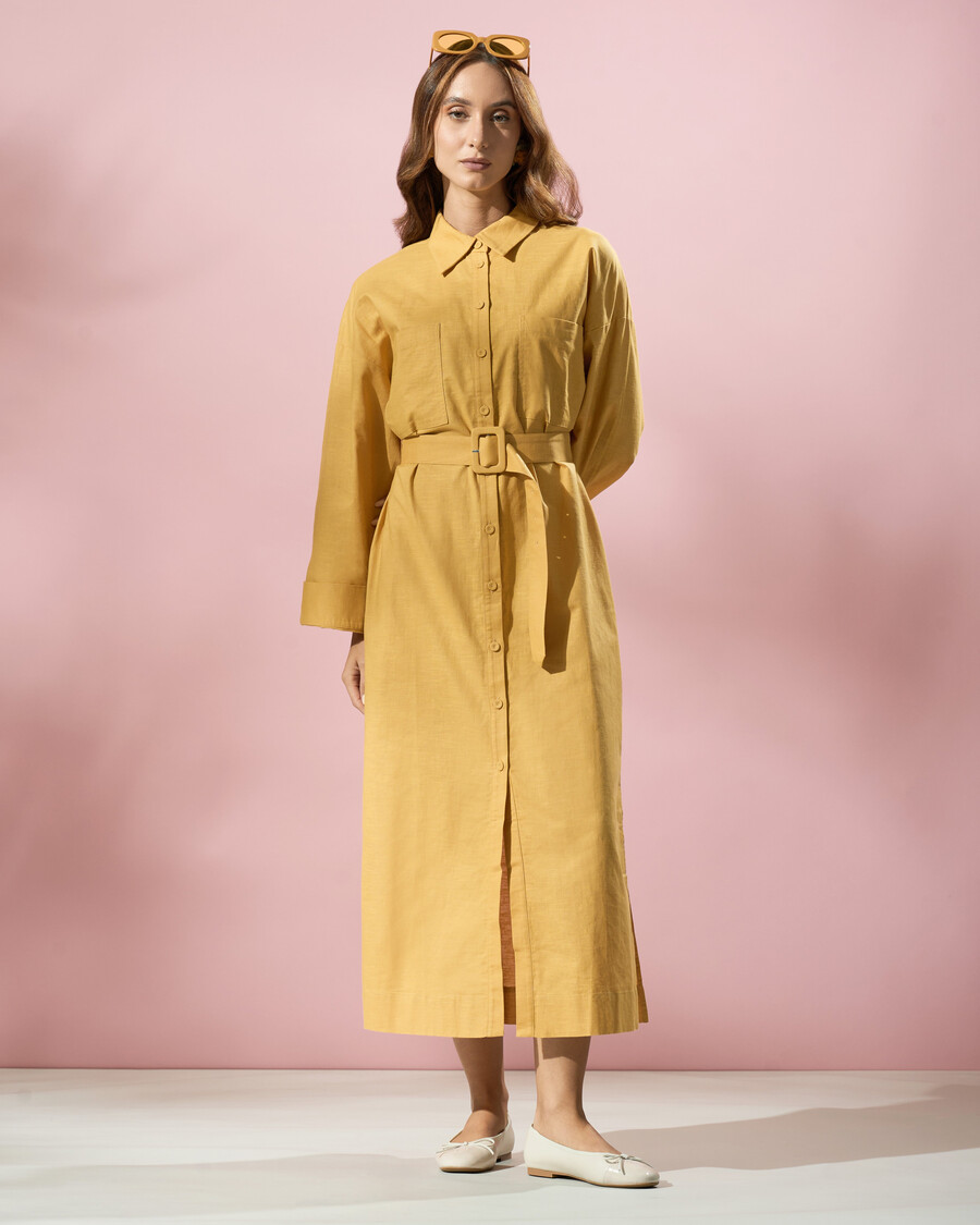 vestido camisero clásico midi