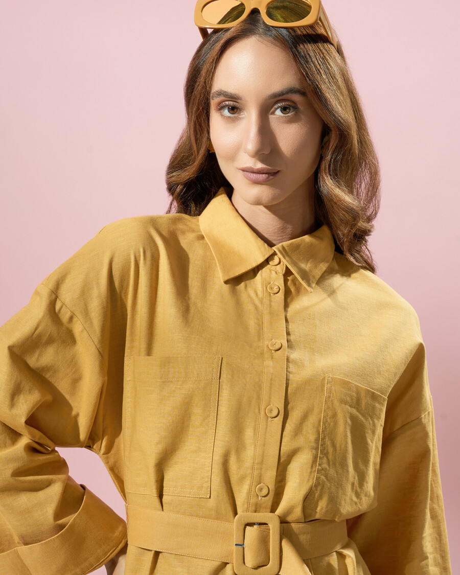 vestido camisero clásico midi